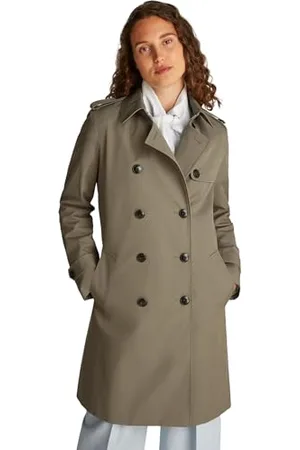 Tommy Hilfiger Damska bawełna DB Slim Fit Trencz WW0WW42133, brązowy, 34, , 60