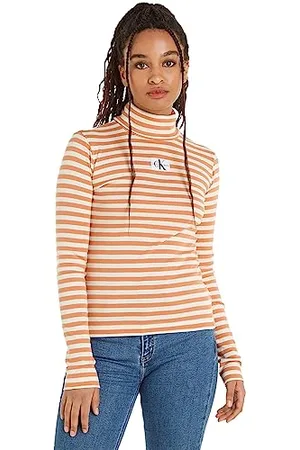 Calvin Klein Jeans Damskie topy z dzianiny w paski, , XL