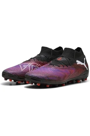 PUMA Buty piłkarskie unisex Future 8 PRO MG, czarno-biało-świecące czerwone, 42 EU, Czarny biały świecący czerwony, 43 EU