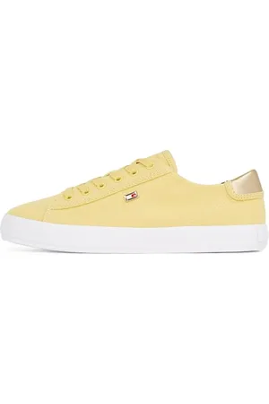 Tommy Hilfiger Damskie VULC CANVAS LACE UP SNEAKER Low Top, żółty (beza), 3,5 UK, , 36 EU