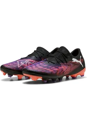 PUMA Unisex Future 8 Match Low FG/AG buty piłkarskie, czarno-biało-świecące czerwone, 44 EU, Czarny biały świecący czerwony, 44 EU