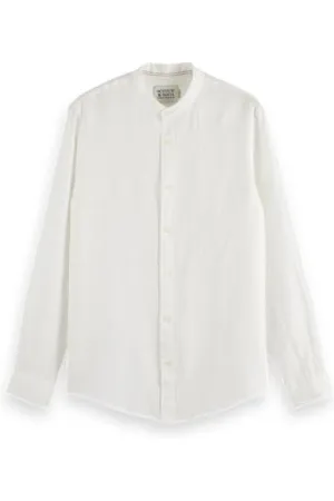 Scotch&Soda Core - Ls Stand Up Collar koszulka lniana, , M