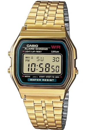 Casio A159WGEA-1EF Retro Zegarek Uniseks, Regulowany Pasek, Złoty/Czarny
