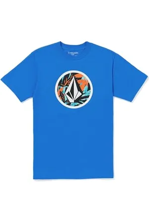 Volcom Męski T-shirt Crisp Stone, z krótkim rękawem, basic fit, niebieski (Patriot Blue), S