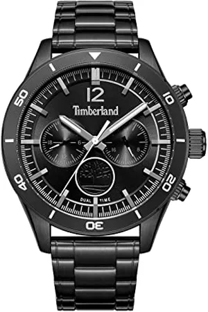 Timberland Męski analogowy zegarek kwarcowy ze stalową bransoletką TDWGK2230904, czarny, Nowoczesny