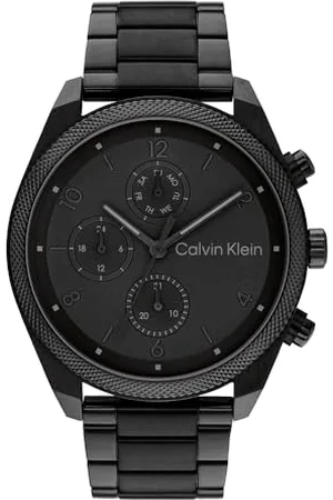 Calvin Klein Analogowy wielofunkcyjny zegarek kwarcowy dla mężczyzn, kolekcja Impact z bransoletką ze stali nierdzewnej lub skórzaną, , Stal nierdzewna