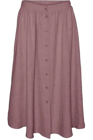 VERO MODA Vmmelaney H/W Button Calf Skirt WVN Ga, , S