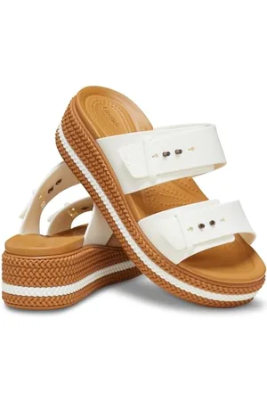 Crocs Damskie chodaki Brooklyn Buckle Low Wedge Clog, gips, 38/39 EU
