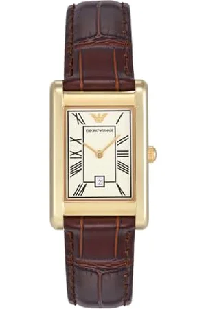 Emporio Armani Męski analogowy zegarek kwarcowy ze skórzaną bransoletką AR11665, brązowy