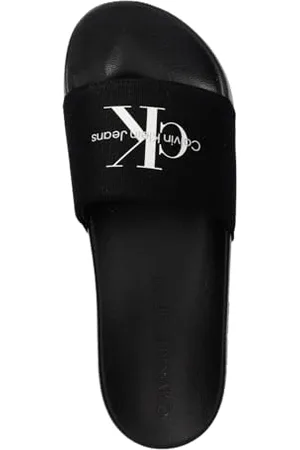 Calvin Klein CK JEANS Męski SLIDE MONOGRAM CV YM0YM01271, czarny (Triple Black), 45 EU, , 42.5 EU