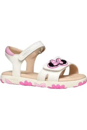 Geox J sandały Haiti Girl, dla dziewczynek i dziewcząt, Biały Dk Pink, 24 EU