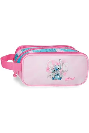 Disney Joumma Heart Stitch Pokrowiec Różowy 22x10x9 cms 1,98l Poliester, , Talla única, Potrójne etui