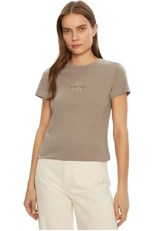 Calvin Klein Jeans Monolog Slim Tee J20j223563 koszulka S/S, szara (szara), L damska, , L
