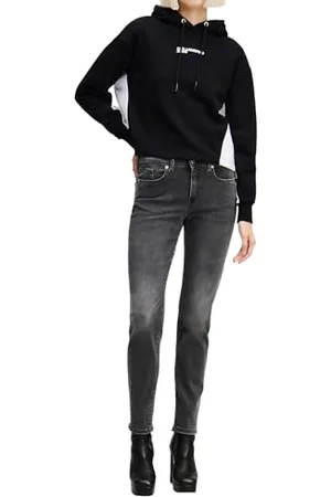Karl Lagerfeld Damskie dżinsy Mr Slim, sprany czarny, 27 szer. x 32 dł, , 27W / 32L