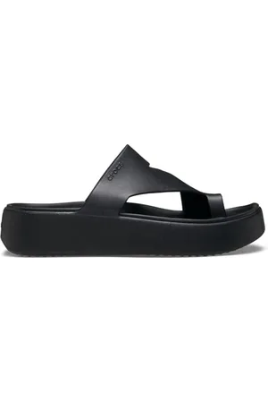 Crocs Damskie sandały Getaway Platform Toe Loop, czarne, 3 UK, , 34/35 EU