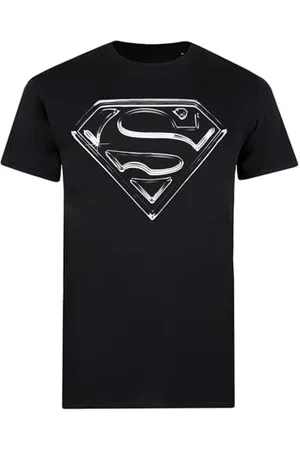 DC Comics Originals Logo Mania Męska koszulka z logo Superman ze stali, czarna, duża