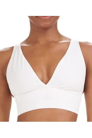 adidas Damski biustonosz Active Micro Stretch Longline Plunge Seamless Bra, biały, S