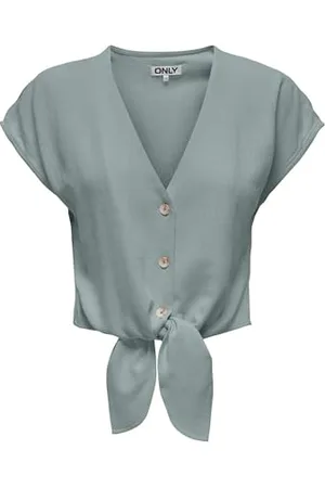ONLY Onlsiesta Ss Knot Lin Bl Shirt Pnt Noos, , S