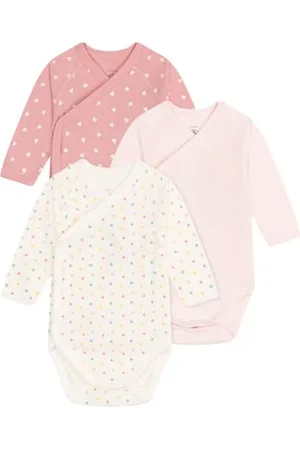 Petit Bateau Body dziecięce z długim rękawem (zestaw 3 sztuk) dla dziewczynki, , 12 miesi?cy