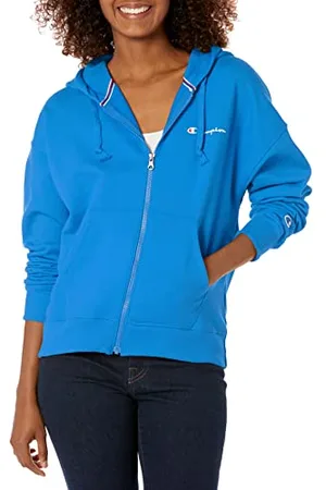 Champion Damska bluza z kapturem Powerblend Full Zip Left Chest Script, , XS