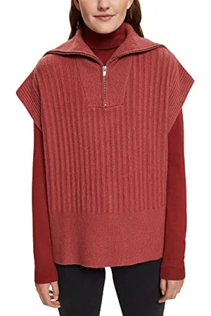 ESPRIT Edc by Damski sweter 092CC1I305, 805/TERRACOTTA, XS