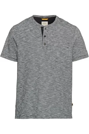 Camel Active Męski krótki rękaw Henley z czystej bawełny, , L