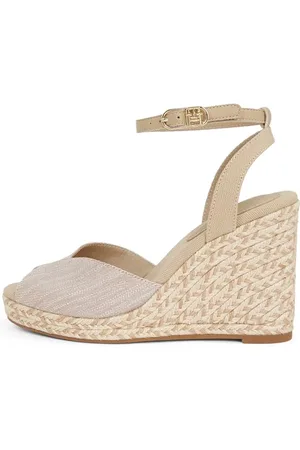 Tommy Hilfiger Damski ESPADRILLE CHAMBRAY HIGH WEDGE, BEŻOWY (chrzan), 40 UK, , 41 EU