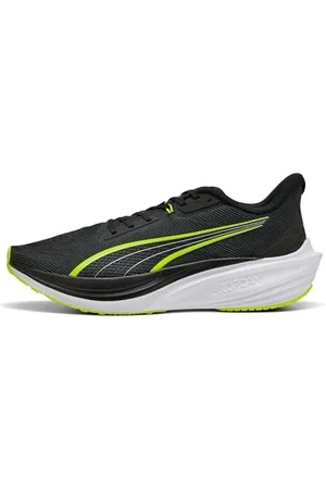 PUMA Unisex Darter PRO buty do biegania szosowego, czarno-żółte białe Alert White, 45 EU, Czarny Żółty Alert Biały, 45 EU