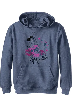 Disney Pixar Encanto Miralbel Happy Floral Jump Boys Hoodie, Navy Blue Heather, S, , S