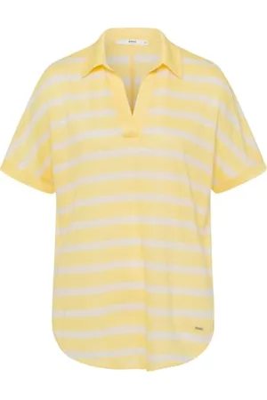 Brax Damska koszula polo, kolor glinki, w paski, Banana, 42, , 42