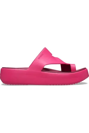 Crocs Damskie sandały Getaway Platform Toe Loop, Dragon Fruit, 8 UK, , 41/42 EU