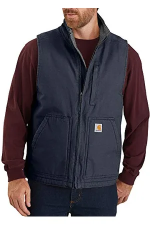 Carhartt Męska kamizelka z podszewką ze stójką, odzież wierzchnia, granatowa, XL