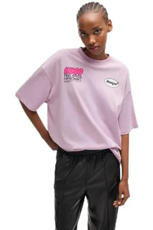 HUGO BOSS Damska koszulka oversize Tee_B_2, jasna/pastelowa fioletowa536, , S