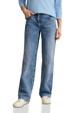 CECIL Błyszczące dżinsy Wide Leg, , 34W / 32L