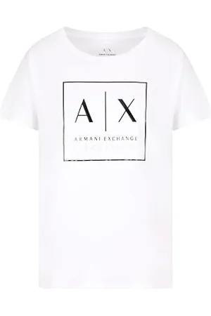 Armani Exchange Damska bawełna, Boyfriend Fit, Black Edition T-Shirt, , M