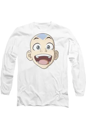 Avatar: The Last Airbender Big Aang Face Męska koszulka z długim rękawem, biała, XL, , XL