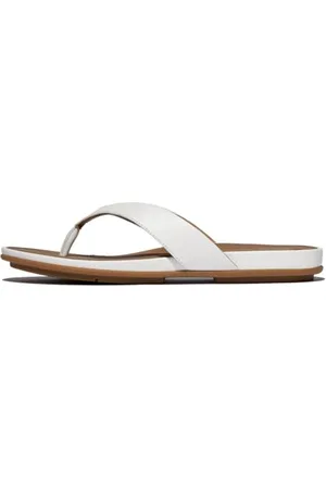 FitFlop Damskie klapki skórzane Gracie, białe, 38 EU, , 6 UK Narrow