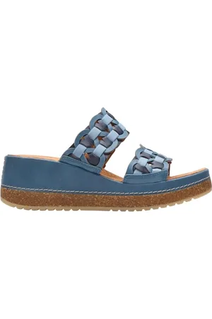 Clarks Premium Damskie sandały Kassanda Mule, niebieskie Combi, 35 UK, , 38 EU