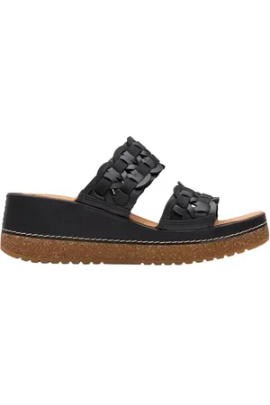 Clarks Premium Damskie sandały Kassanda Mule, czarne Combi, 40 UK, , 40 EU