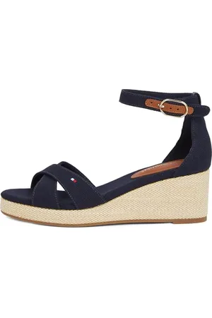 Tommy Hilfiger Damska Flaga Criss-CROS Mid Wedge Espad Fw0fw08481 Espadryle na koturnie, , 41 EU