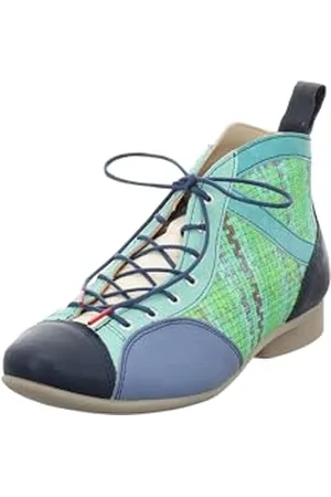 Think! Damen GUAD2 chromfrei gegerbte nachhaltige Stiefelette, GREEN/KOMBI 9110