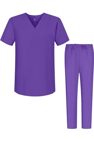 MISEMIYA Mundury unisex zestaw fartuchów - Mundur medyczny z koszulką i spodniami medycznych mundurów medycznych - Ref.6801-6802, Liliowy, XL