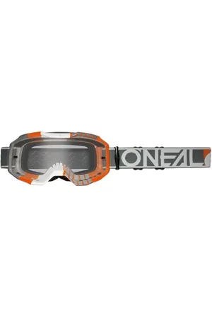 Oneal Motocross Brille B-10 Duplex, Klar, Weiß Grau Orange, 6029-1