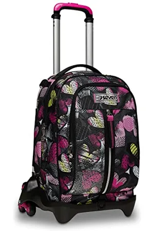 7 for all Mankind Trolley School Jack 3 Koła -KIDDIE CRUSH - Plecak Rozłączany - Zastosowanie 3w1 - Kieszeń Wewnętrzna Drzwi Butelka - Maxi Pojemność - Wózek Szkoła, Wózek Podróżować Dzieci - Fuksja, , Taglia unica, szkoła