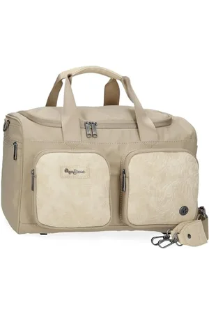 Pepe Jeans Jana Beżowa torba podróżna 40x25x20 cm Poliester ze szczegółami ze sztucznej skóry by Joumma Bags, , Talla única, torba podróżna