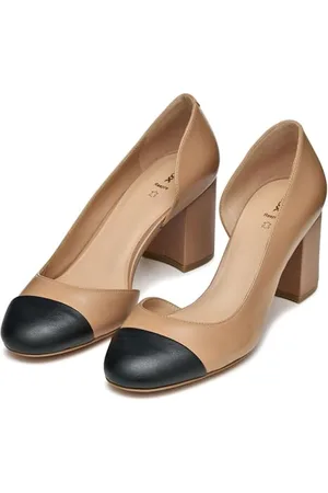 Geox Damski D VIRNILISA 65 B pompka, beżowy/czarny, 38,5 EU, , 38.5 EU