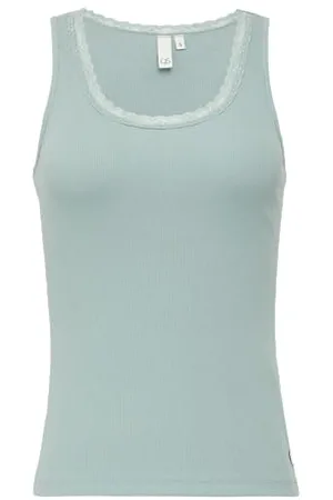 QS by s.Oliver Prążkowany top z koronką przy wycięciu, , XL