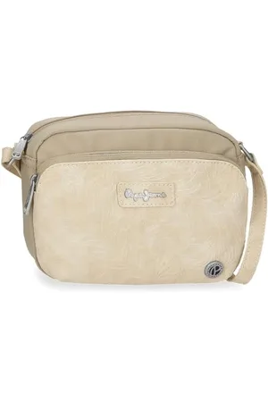 Pepe Jeans Jana Torba na ramię Beżowa 21,5x15x5 cm Poliester z Detalami ze Sztucznej Skóry by Joumma Bags, , Talla única, torba na