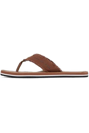 Tommy Hilfiger Męskie klapki HILFIGER SKÓRZANE PLAŻOWE SANDAL, BRĄZOWE (Zimowy Koniak), 40 EU, , 42 EU