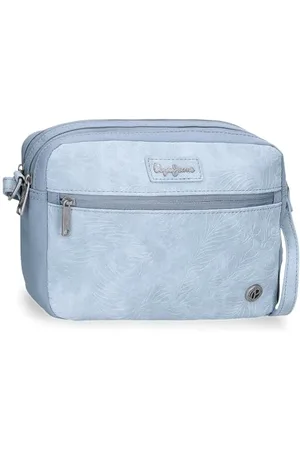 Pepe Jeans Jana Torba na ramię Dwukomorowa Niebieska 24X16X9 cm Poliester z Detalami ze Sztucznej Skóry by Joumma Bags, , Talla única, torba na ramię z dwoma